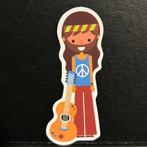 HIPPIE WITH GUITAR STICKER